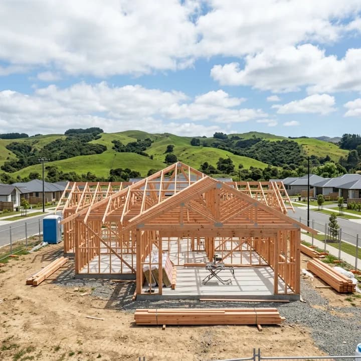 House framing under construction